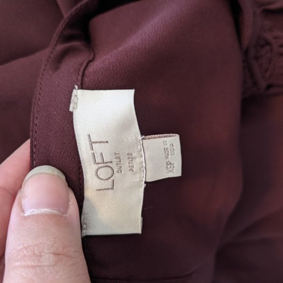 Loft Outlet Purple Bell Sleeve Blouse Size XSP - Picture 8 of 9